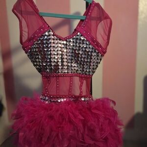 Weissman Fuchsia Sequin Kids Dance Costume